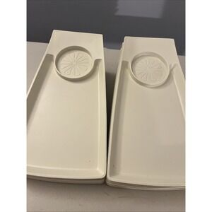 Vintage 12‎ Piece Cream Off White David Douglas Snack Trays Food Tray